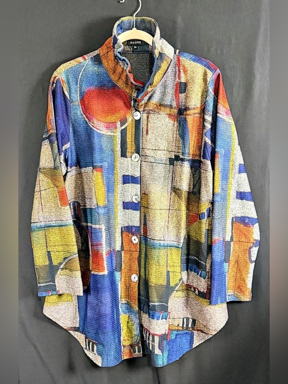 DAMEE Multicolor Geometric Jacket Size XL Like New Lightweight Boning in Collar